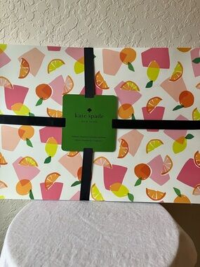 kate spade: Bright Citrus Pattern Placemats- Pink, Orange & Green- set of 6